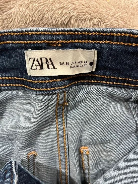 Zara Dark Blue High-Rise Wide Leg Jeans, women’s size 4 - Picture 3 of 3